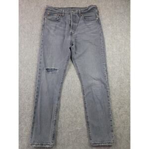 Levi's Premium 501 S Skinny Jeans Mens 29x28 Gray Button Fly Distressed